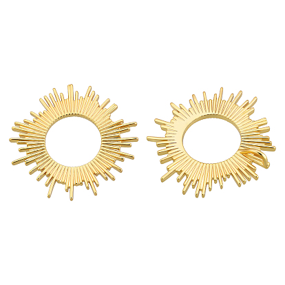 Brass Solar Eclipse Pendants, Long-Lasting Plated, Sun
