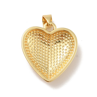 Brass Charms, Cadmium Free & Lead Free, Long-Lasting Plated, Heart