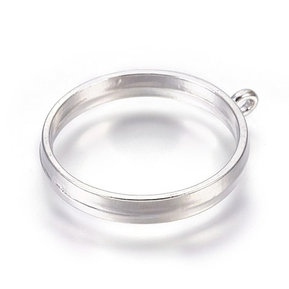 Alloy Open Back Bezel Pendants, Cadmium Free & Lead Free, For DIY UV Resin, Epoxy Resin, Pressed Flower Jewelry, Ring