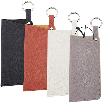 4шт 4 цвета футляры для очков из искусственной кожи, прямоугольные