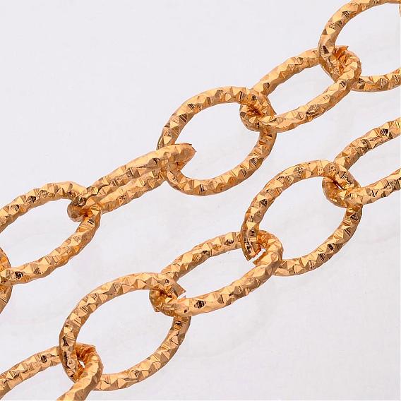 Aluminum Cable Chains, Textured, Unwelded, Oval