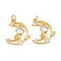 Латунные микро проложить кубического циркония подвески, луна с подвесками в виде листьев, без свинца и без кадмия, стойки покрытие, долговечный
