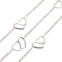 304 Stainless Steel Heart Link Cable Chains, Soldered, with Spool