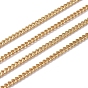 Brass Curb Chains, Twisted Chains, Diamond Cut Chains, Soldered, Faceted, Long-Lasting Plated, with Spool