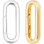 2Pcs 2 Colors 925 Sterling Silver Spring Gate Rings, Oval