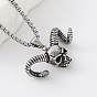 Halloween 304 Stainless Steel Skull Goat Pendant Box Chain Necklaces for Women Men, Tarnish Free