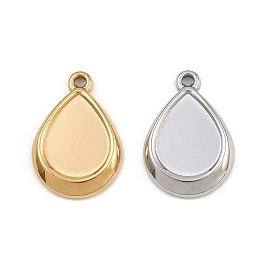 304 Настройки кабошон из нержавеющей стали кулон, слезинки, ионное покрытие (ip)