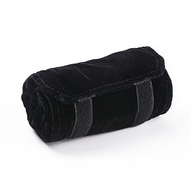 Foldable Velvet Jewelry Travel Roll Bag, Portable Storage Case, For Ring Display