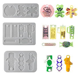 Sippy Cup Fixed Cup Tag Bag Zipper Pendant Silicone Mold, Epoxy Resin Craft Making, Rectangle