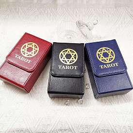 Boîte de rangement pour cartes de tarot en cuir pu, titulaire de la carte, rectangle, pour le stockage d'articles de sorcellerie