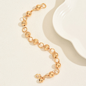 Латунные круглые шарики-бусины ссылка btacelets, цепочка с кольцами для женщин, с железом