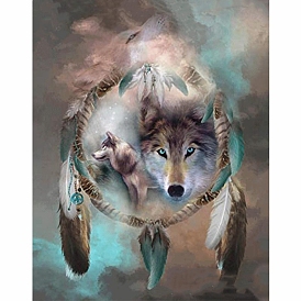 Наборы алмазной живописи с рисунком волка своими руками, включая стразы из смолы, алмазная липкая ручка, поднос тарелка и клей глина