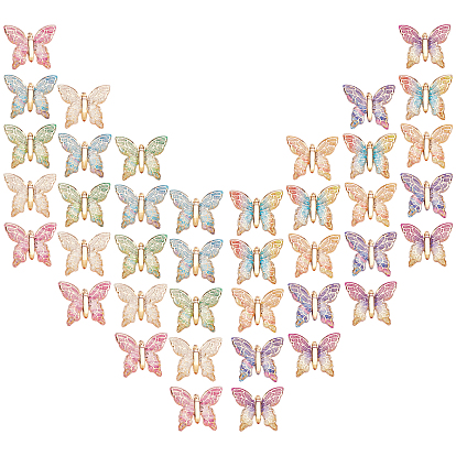 Прозрачные акриловые подвески, с гальваническим дном, бабочка