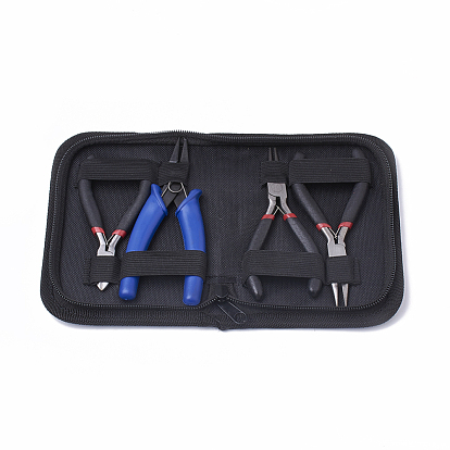 45# Carbon Steel Jewelry Plier Sets, including Wire Cutter Plier, Round Nose Plier, Side Cutting Plier and Split Ring Plier