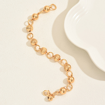 Латунные круглые шарики-бусины ссылка btacelets, цепочка с кольцами для женщин, с железом