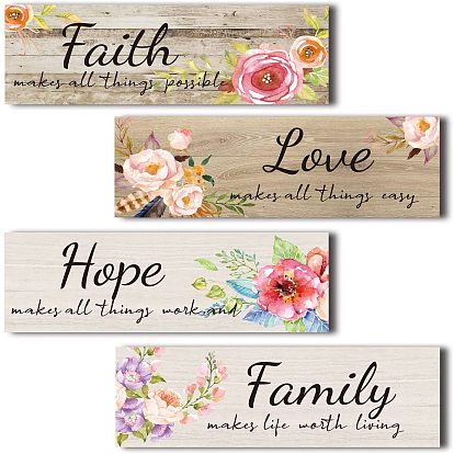 Настенные украшения из мдф, с крючками, прямоугольные