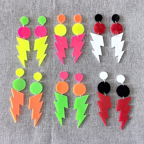 Плоские круглые акриловые серьги-гвоздики с молнией, платина