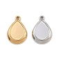 304 Настройки кабошон из нержавеющей стали кулон, слезинки, ионное покрытие (ip)