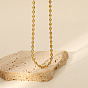Chic 14K Gold-Plated Geometric Stainless Steel Oval Beaded Necklace for Women