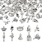 60Pcs 10 Styles Tibetan Style Alloy Pendants, Lead Free & Cadmium Free, Mixed Shape