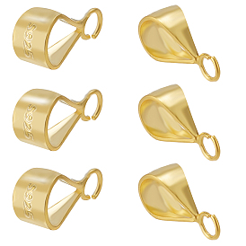 6шт. 925 серебряные трубчатые дужки, петля под залог, треугольные