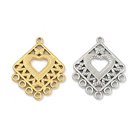 304 нержавеющей стали ссылки люстра компонент, ионное покрытие (ip), полые сердечные ромбовидные звенья