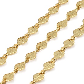 Латунные цепи в форме ракушки, стойки покрытие, без кадмия и без свинца, долговечный, пайки, с катушкой