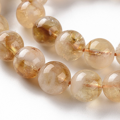Natural Citrine Beads Strands, Round