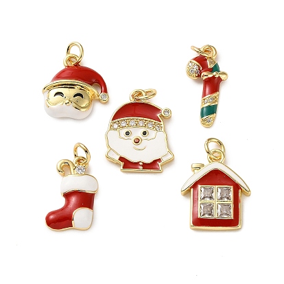 Латунные микро проложить кубического циркония подвески, с эмалью, без кадмия и без свинца, реальный 18 k позолоченный, с целью перехода в кольце