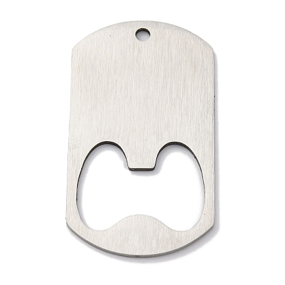 201 из нержавеющей стали большие кулоны, прямоугольный шарм, лазерная резка, анти-тускнение