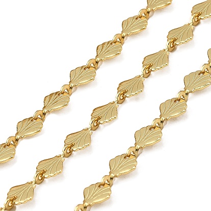 Латунные цепи в форме ракушки, стойки покрытие, без кадмия и без свинца, долговечный, пайки, с катушкой