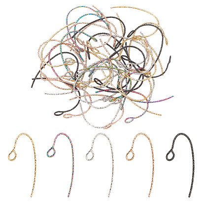 50 шт. 5 цвета 316 крючки для сережек из хирургической нержавеющей стали с ионным покрытием (IP), с горизонтальными петлями