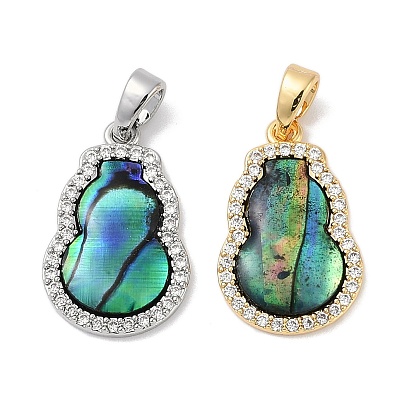 Латунные микропаве прозрачные подвески с фианитом, без кадмия, без никеля и без свинца, подвески из ракушек-абалонов