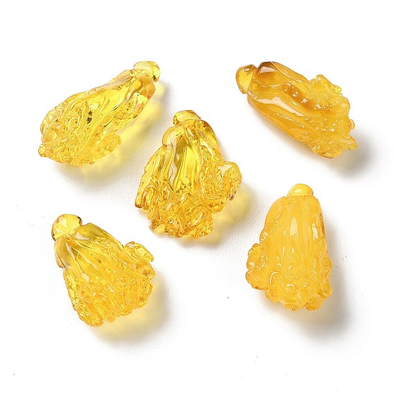 Natural Baltic Amber Vegetables Pendants, Cabbage Charms