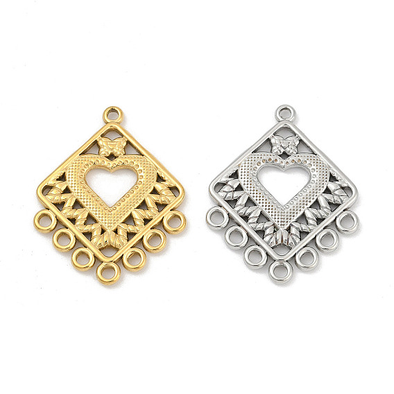 304 нержавеющей стали ссылки люстра компонент, ионное покрытие (ip), полые сердечные ромбовидные звенья