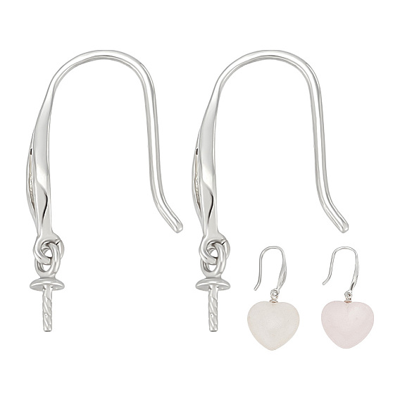 1 пара 925 серьги-крючки из стерлингового серебра, за половину пробурено бисера