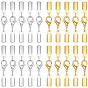 20pcs 2 couleurs 304 fermoirs mousquetons en acier inoxydable avec embouts de cordon