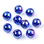 Transparent Acrylic Beads, AB Colors Plated, Round