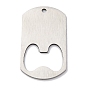 201 из нержавеющей стали большие кулоны, прямоугольный шарм, лазерная резка, анти-тускнение