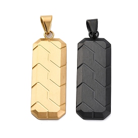 304 подвески из нержавеющей стали, ионное покрытие (ip), прямоугольник амулеты