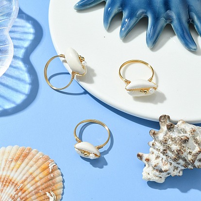 Натуральные перстни из ракушек с глазом шивы, латунные кольца для женщин