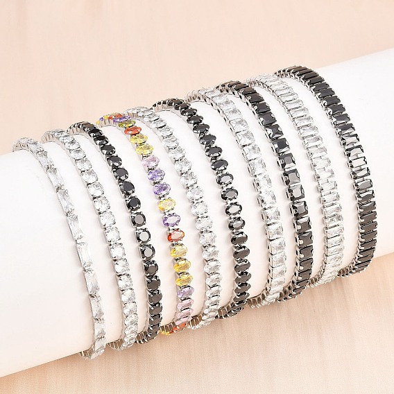 316 браслеты-слайдеры из хирургической нержавеющей стали, с кубического циркония