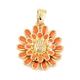 Colgantes de esmalte de bronce, encantos de la flor