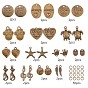 SUNNYCLUE Adjustable Brass Bangles Making, with Tibetan Style Pendants, Iron Jump Rings