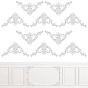 Applique décorative en cuir PU sculpté à motif floral, fleur centrale longue applique, pour porte armoire lit non peint décor style européen
