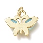 Brass Micro Pave Cubic Zirconia Pendants, with Jump Rings, Butterfly, Real 18K Gold Plated