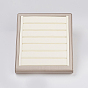 PU Leather Jewelry Ring Displays, with Board, Rectangle