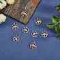 Brass Micro Pave Cubic Zirconia Pendants, Octagon with Bee
