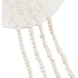 2 нити 2 стиль сорт натуральный культивированный пресноводный жемчуг бусины нити, полированный, картофель, натуральный цвет