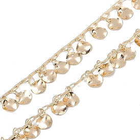 Латунные плоские круглые цепи ручной работы, для ожерелья браслеты решений, долговечный, пайки, с катушкой